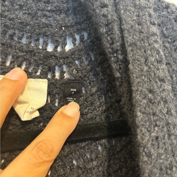 Sleeping on Snow Merino wool Dark Gray Slouchy open front Cardigan Size Small - Picture 5 of 7